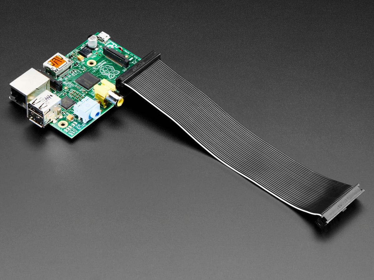 26-pin GPIO Female to Female Ribbon Cable - Black 170mm by The Pi Hut - The Pi Hut