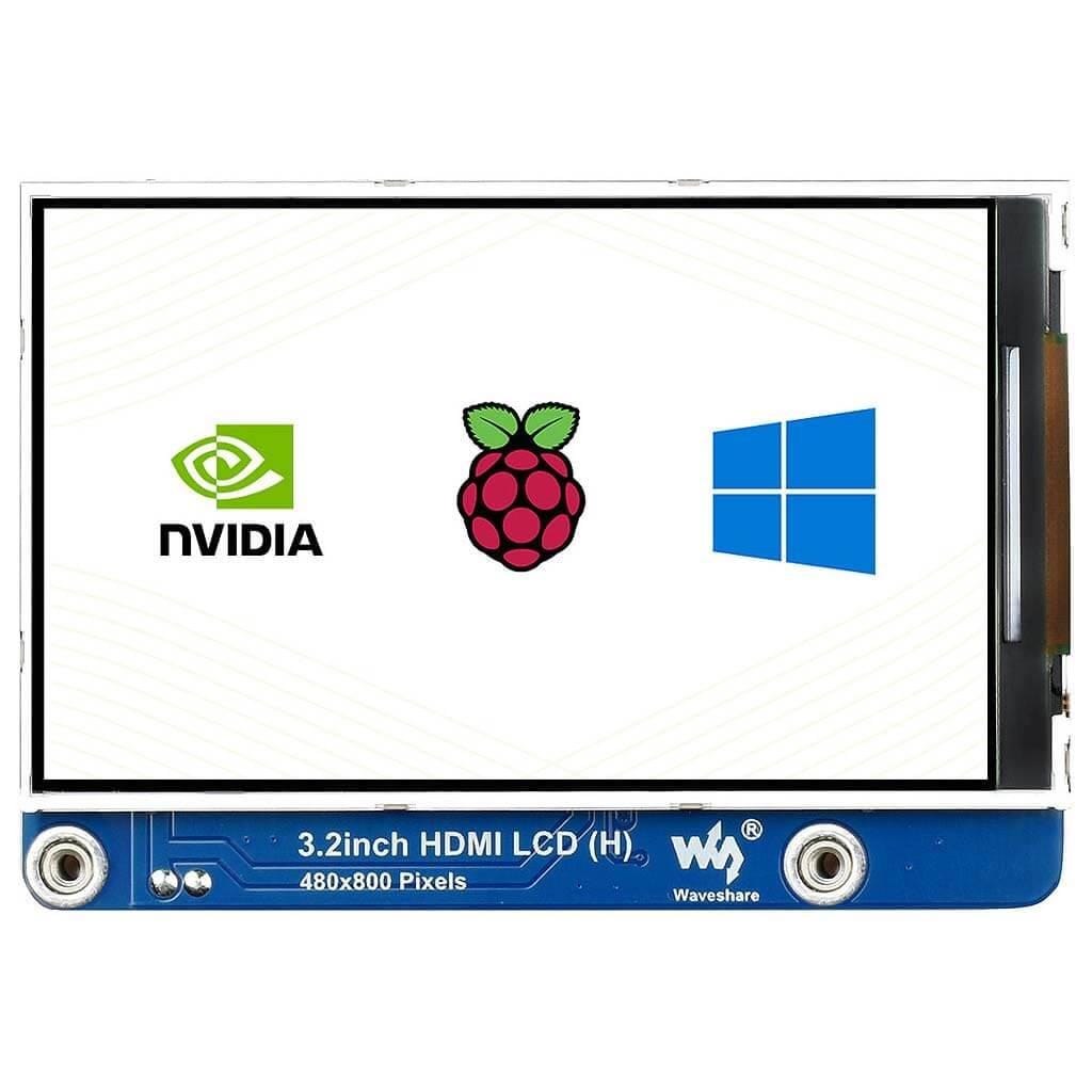 3.2" IPS HDMI LCD Display for Raspberry Pi (800x480) by Waveshare - The Pi Hut