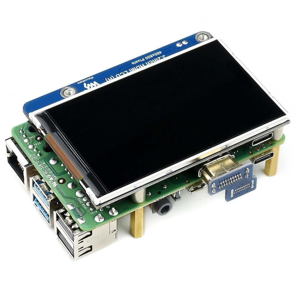 3.2" IPS HDMI LCD Display for Raspberry Pi (800x480) by Waveshare - The Pi Hut