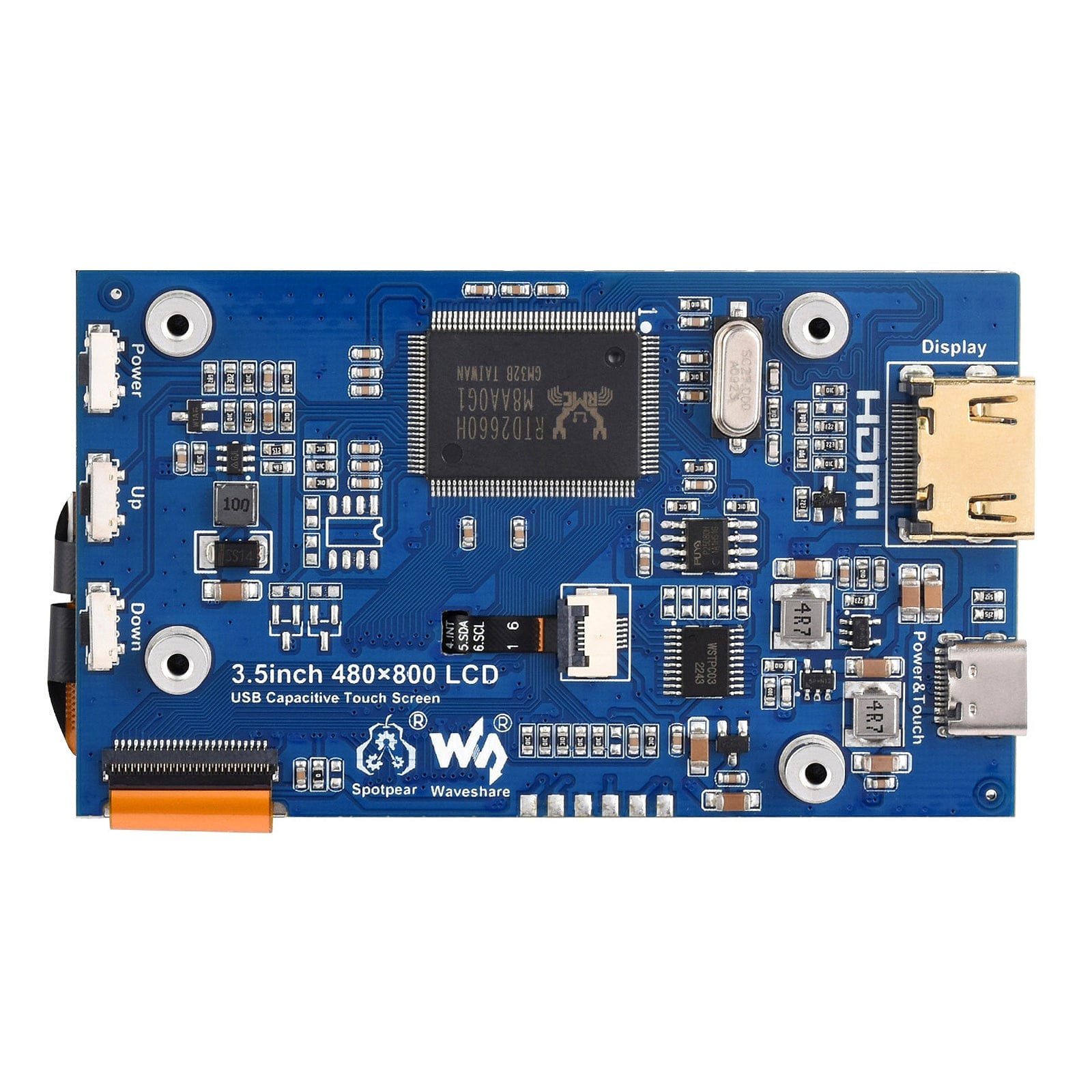 3.5" IPS Capacitive Touch LCD Display (480x800) by Waveshare - The Pi Hut