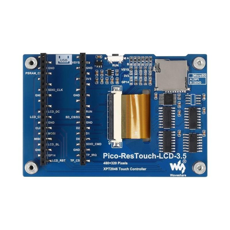 3.5" Touchscreen IPS LCD Display for Raspberry Pi Pico (480x320) by Waveshare - The Pi Hut