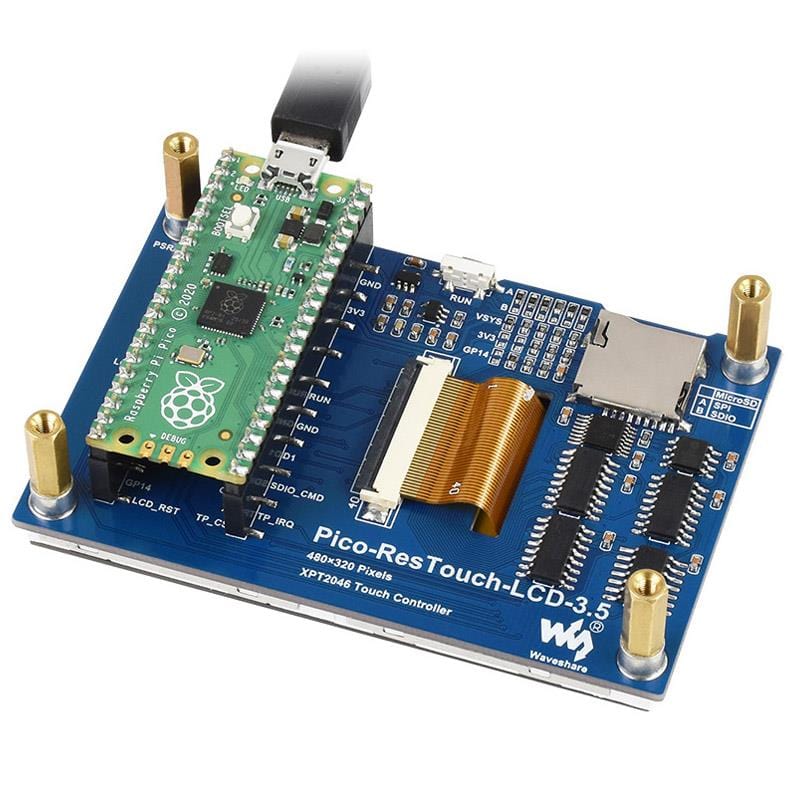 3.5" Touchscreen IPS LCD Display for Raspberry Pi Pico (480x320) by Waveshare - The Pi Hut