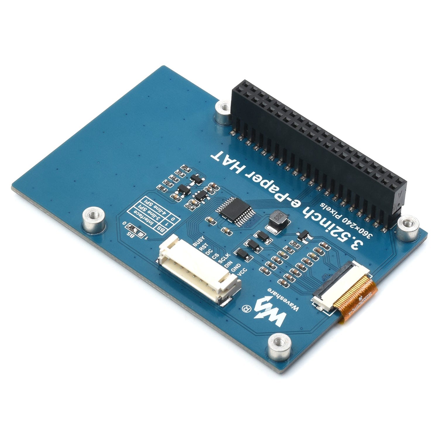 3.52" E-Paper HAT (360x240) by Waveshare - The Pi Hut