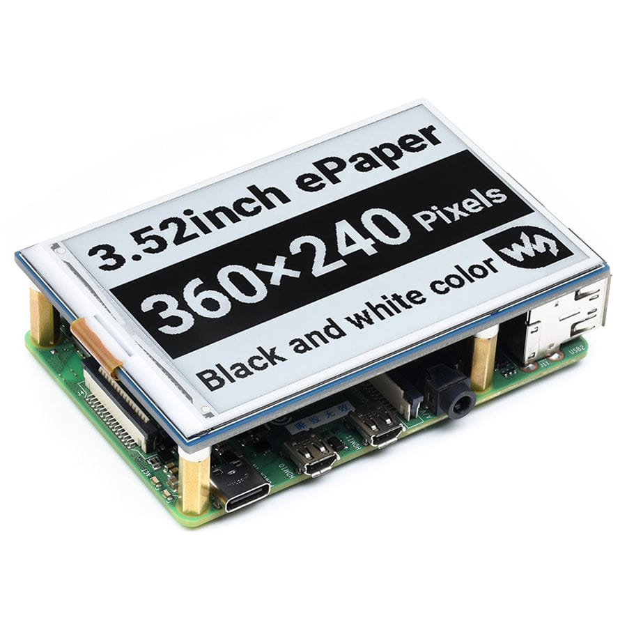 3.52" E-Paper HAT (360x240) by Waveshare - The Pi Hut