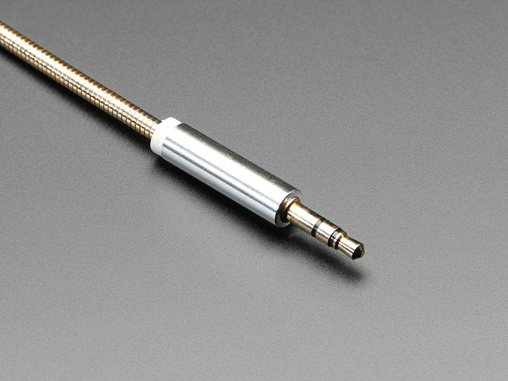 3.5mm Stereo Male/Male Cable - Gold Metal - 1 meter long by The Pi Hut - The Pi Hut