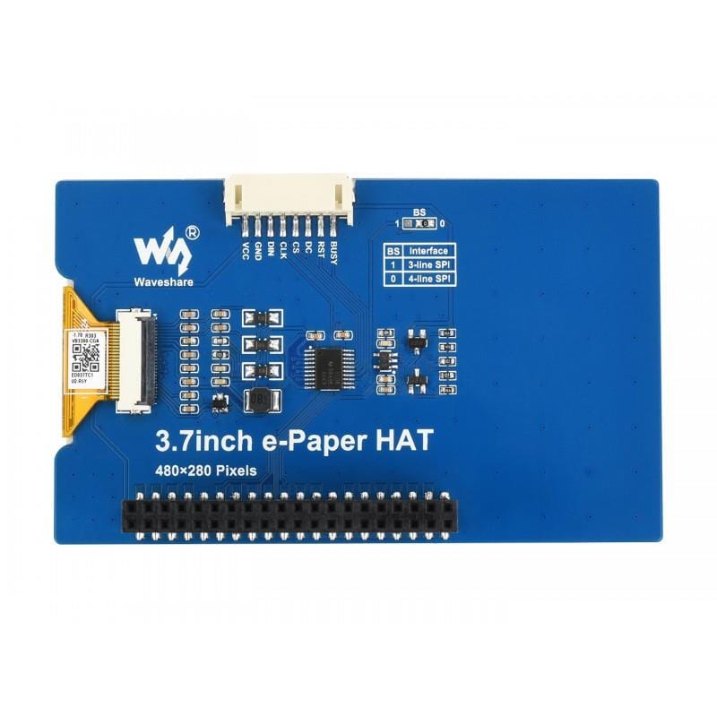 3.7" E-Ink Display HAT for Raspberry Pi (480×280) by Waveshare - The Pi Hut