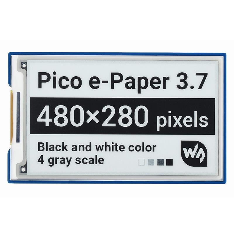3.7" e-Paper e-Ink Display for Raspberry Pi Pico (480x280) by Waveshare - The Pi Hut