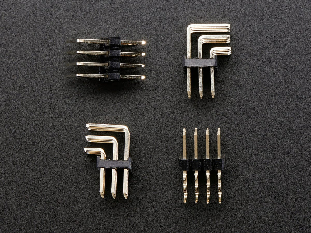 3x4 Right Angle Male Header - 4 pack by The Pi Hut - The Pi Hut