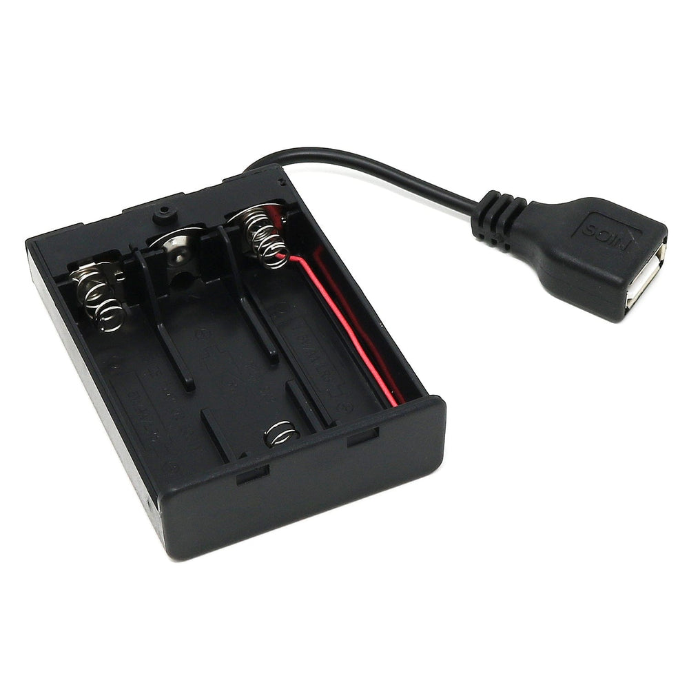 3xAA USB Battery Holder with Cover and Switch by The Pi Hut - The Pi Hut