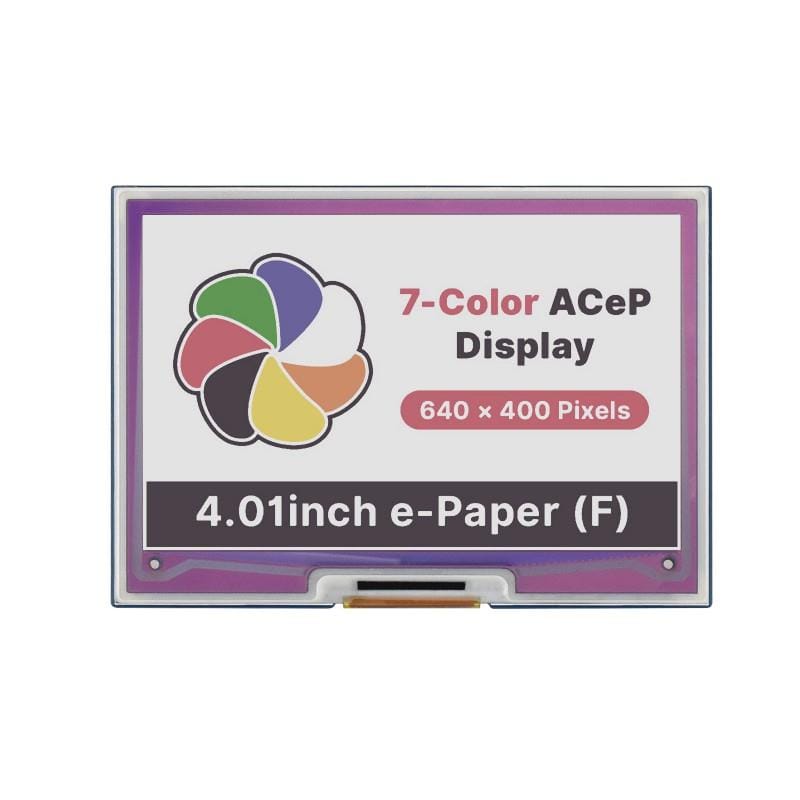 4.01" ACeP 7-Colour E-Paper Display HAT for Raspberry Pi by Waveshare - The Pi Hut