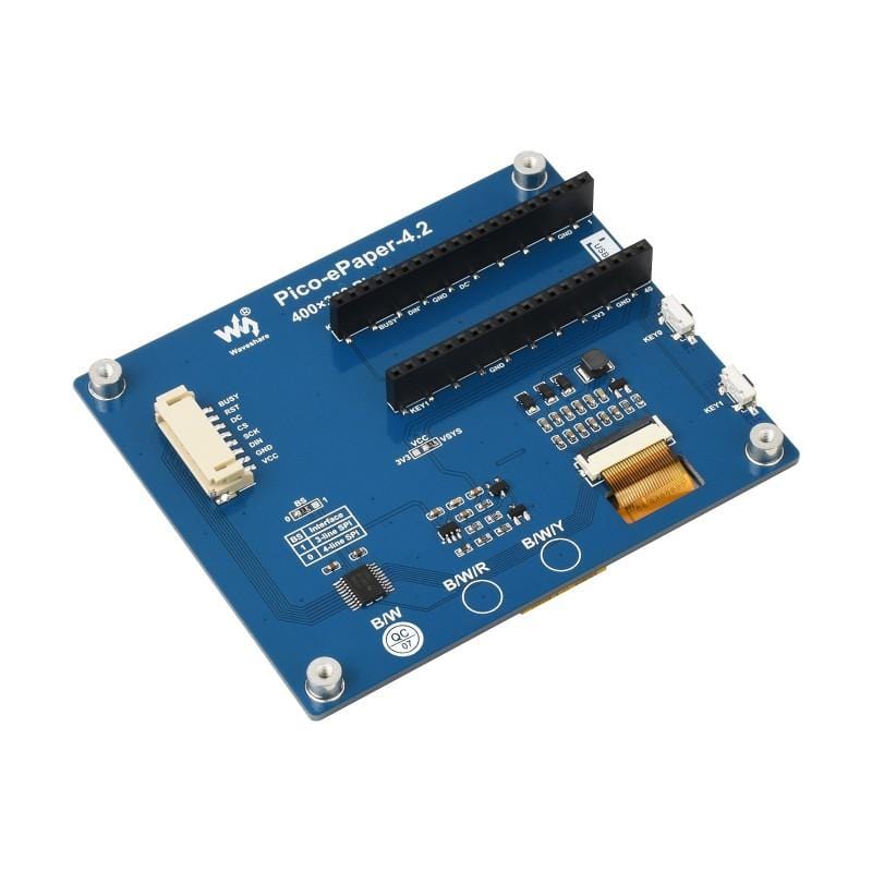 4.2" E-Paper Display Module for Raspberry Pi Pico (Black/White) (400×300) by Waveshare - The Pi Hut