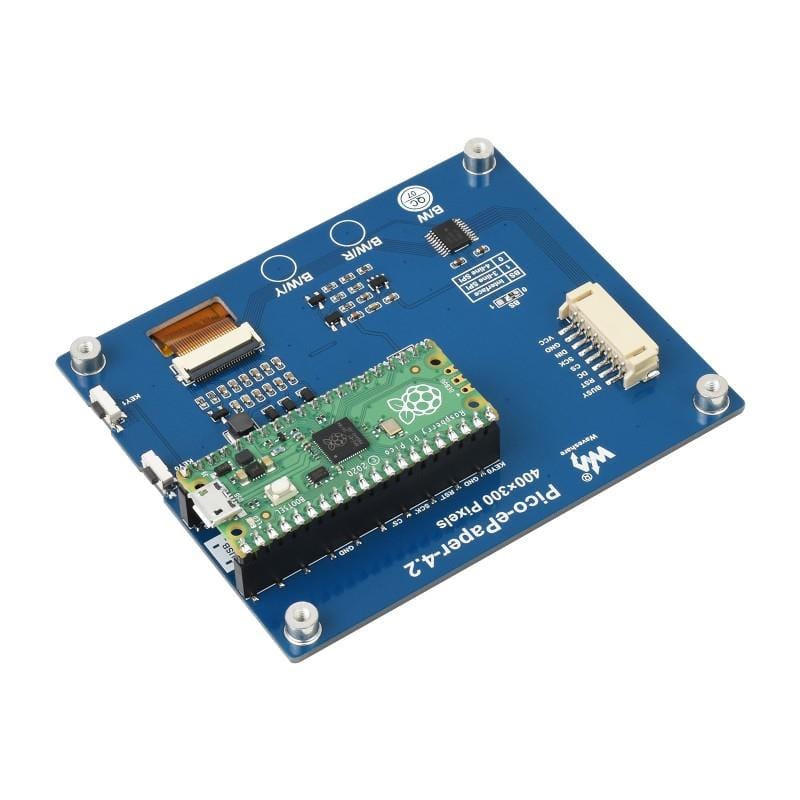 4.2" E-Paper Display Module for Raspberry Pi Pico (Black/White) (400×300) by Waveshare - The Pi Hut