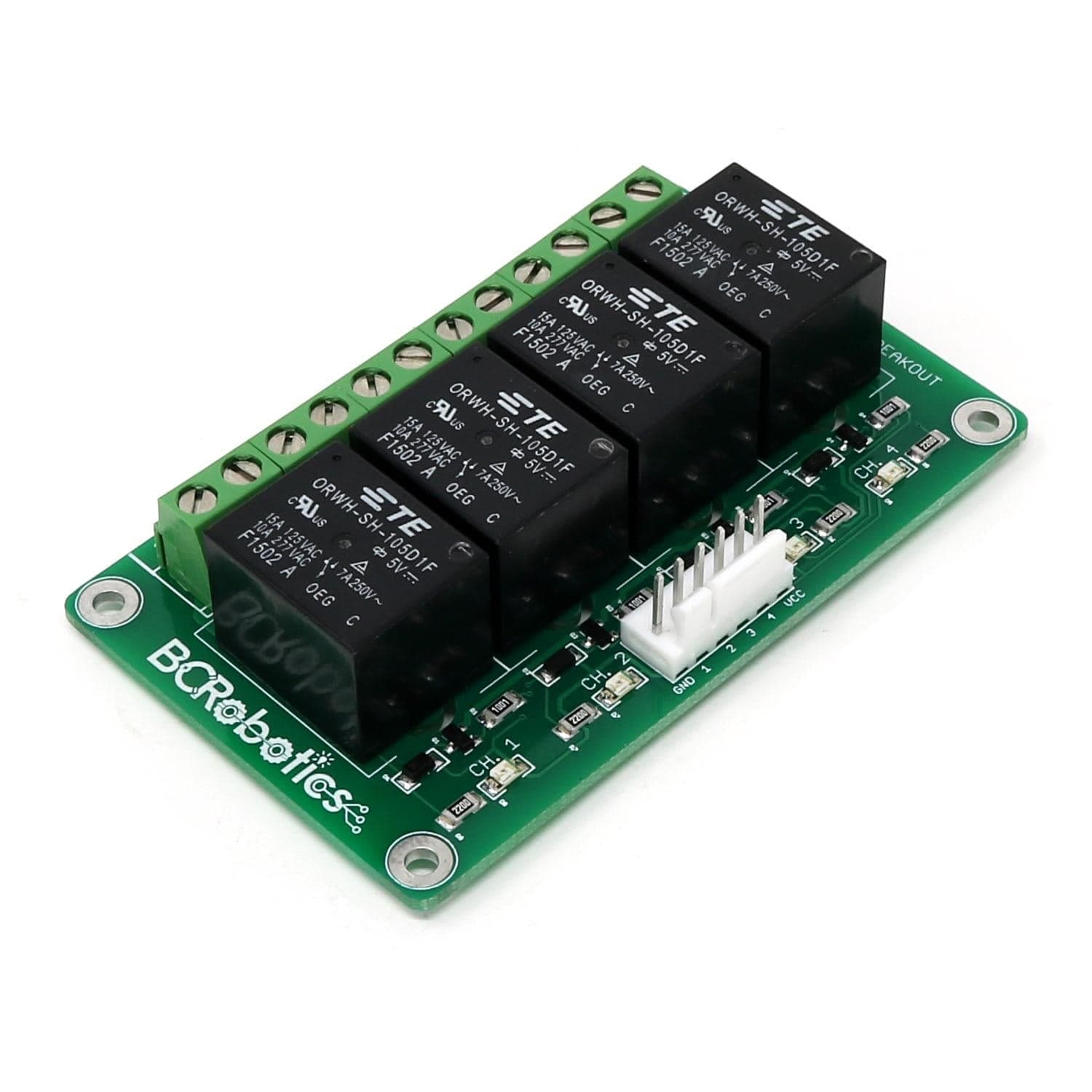 4 Channel Relay Breakout – 5V by BCRobotics - The Pi Hut
