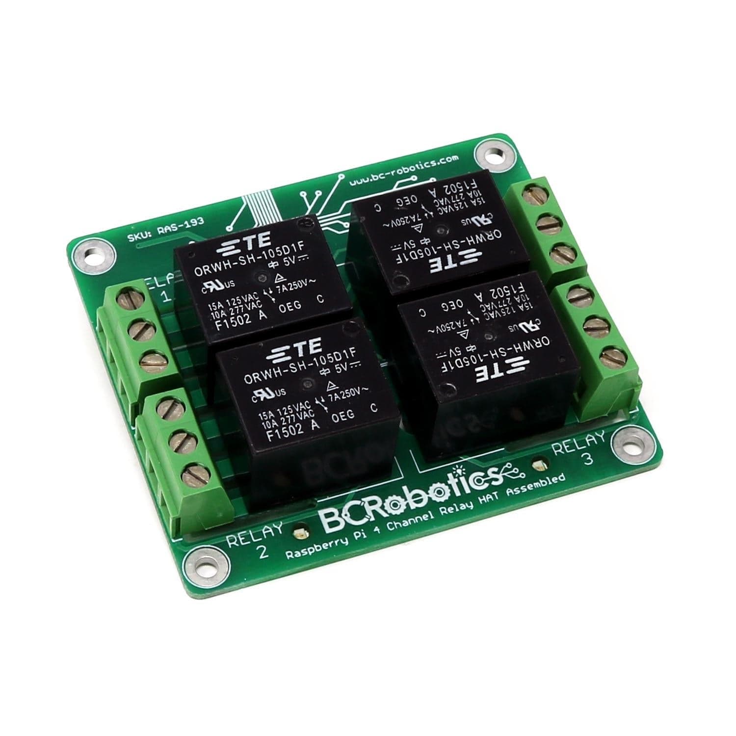 4-Channel Relay HAT for Raspberry Pi by BCRobotics - The Pi Hut