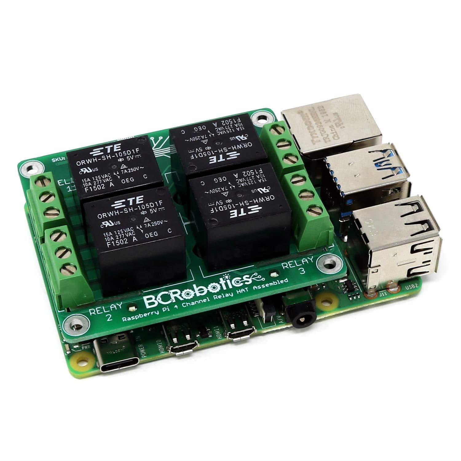 4-Channel Relay HAT for Raspberry Pi by BCRobotics - The Pi Hut