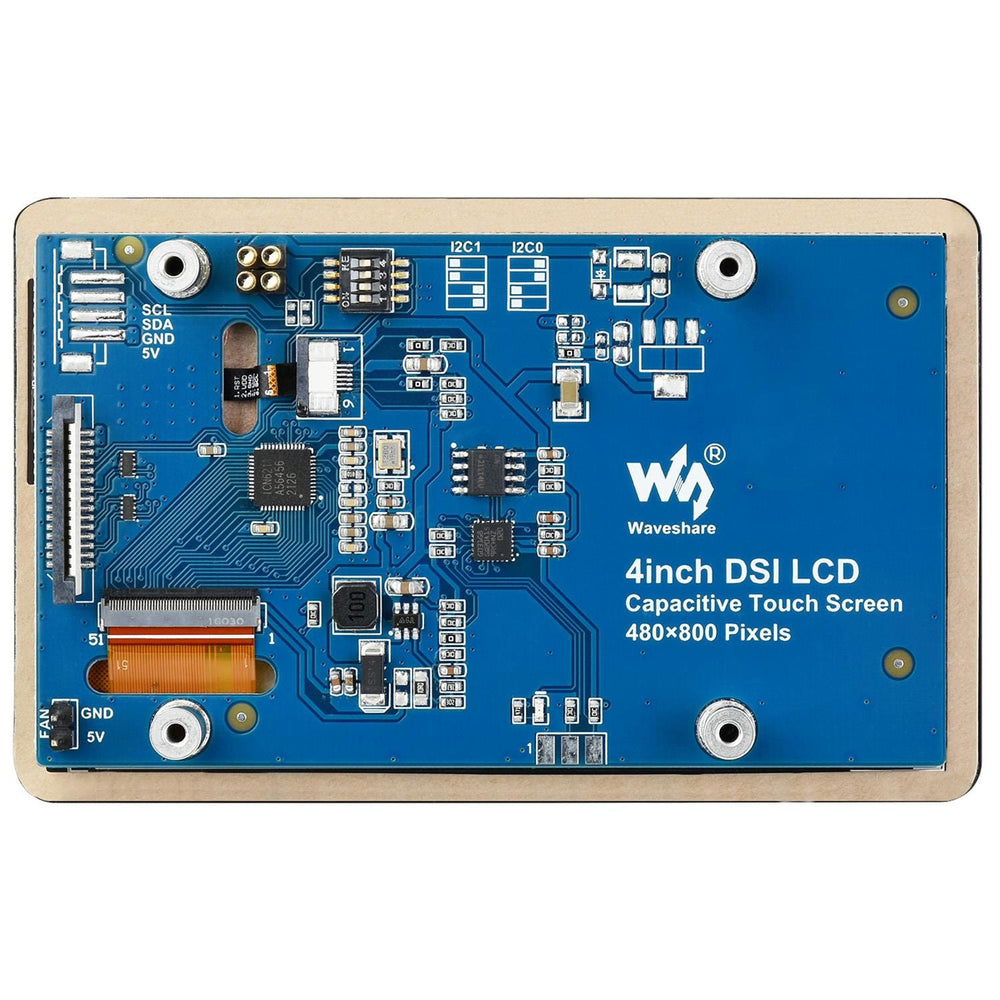 4" IPS Capacitive Touch DSI Display for Raspberry Pi (800x480) by Waveshare - The Pi Hut