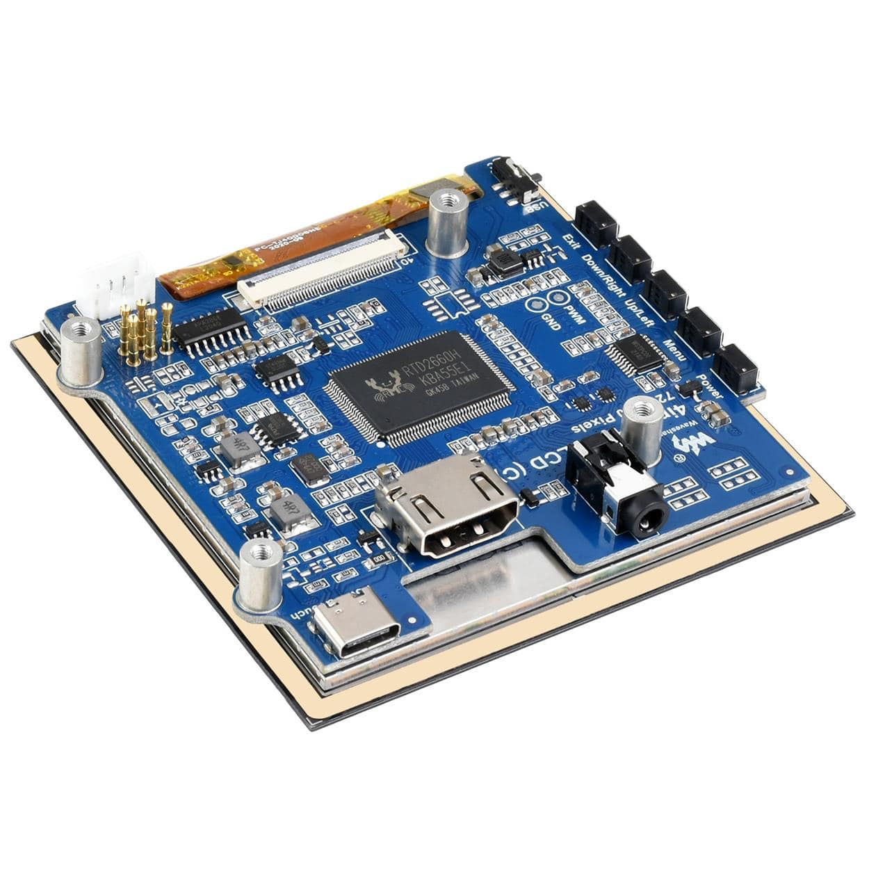 4" IPS HDMI Square Capacitive Touchscreen for Raspberry Pi (720x720) by Waveshare - The Pi Hut