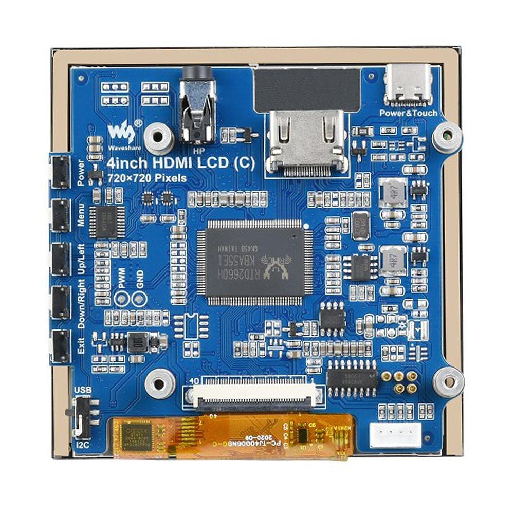 4" IPS HDMI Square Capacitive Touchscreen for Raspberry Pi (720x720) by Waveshare - The Pi Hut