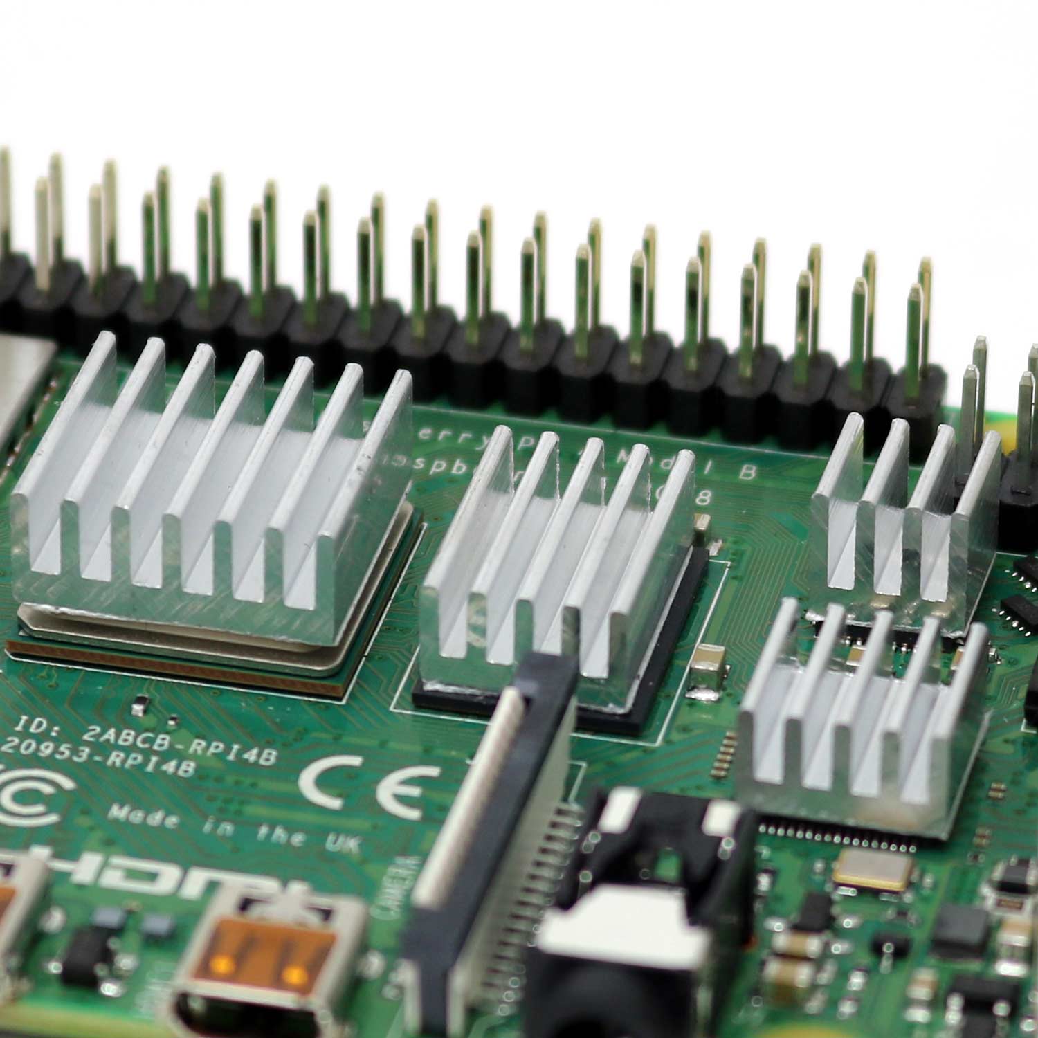 4-Piece Raspberry Pi 4 Heatsink Set by The Pi Hut - The Pi Hut