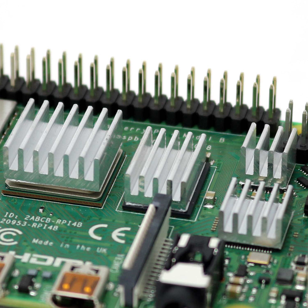 4-Piece Raspberry Pi 4 Heatsink Set by The Pi Hut - The Pi Hut