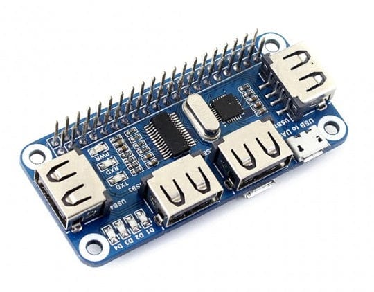 4 Port USB HUB pHAT for Raspberry Pi Zero by Waveshare - The Pi Hut