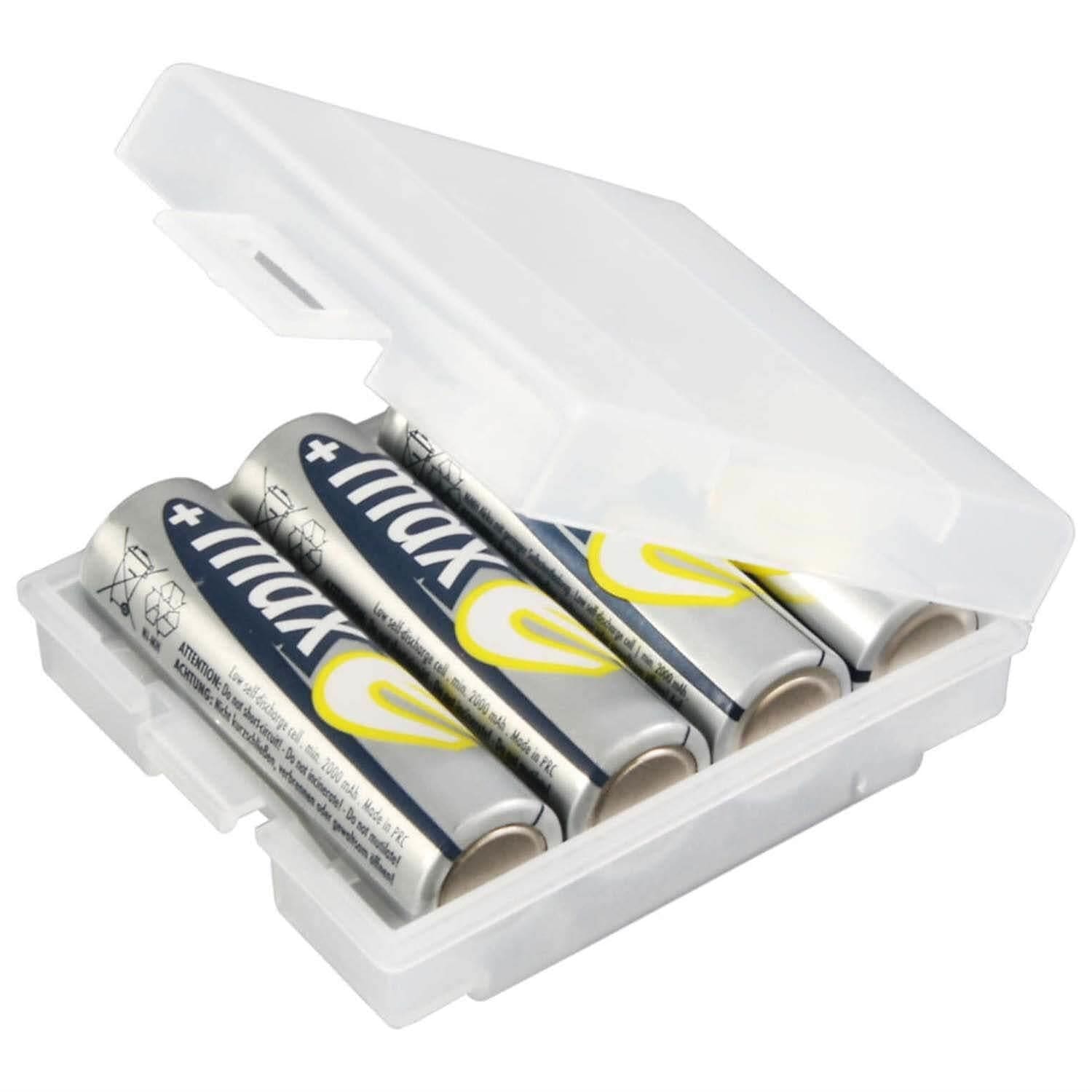 4-Slot Storage Box for AA/AAA Batteries by ANSMANN - The Pi Hut