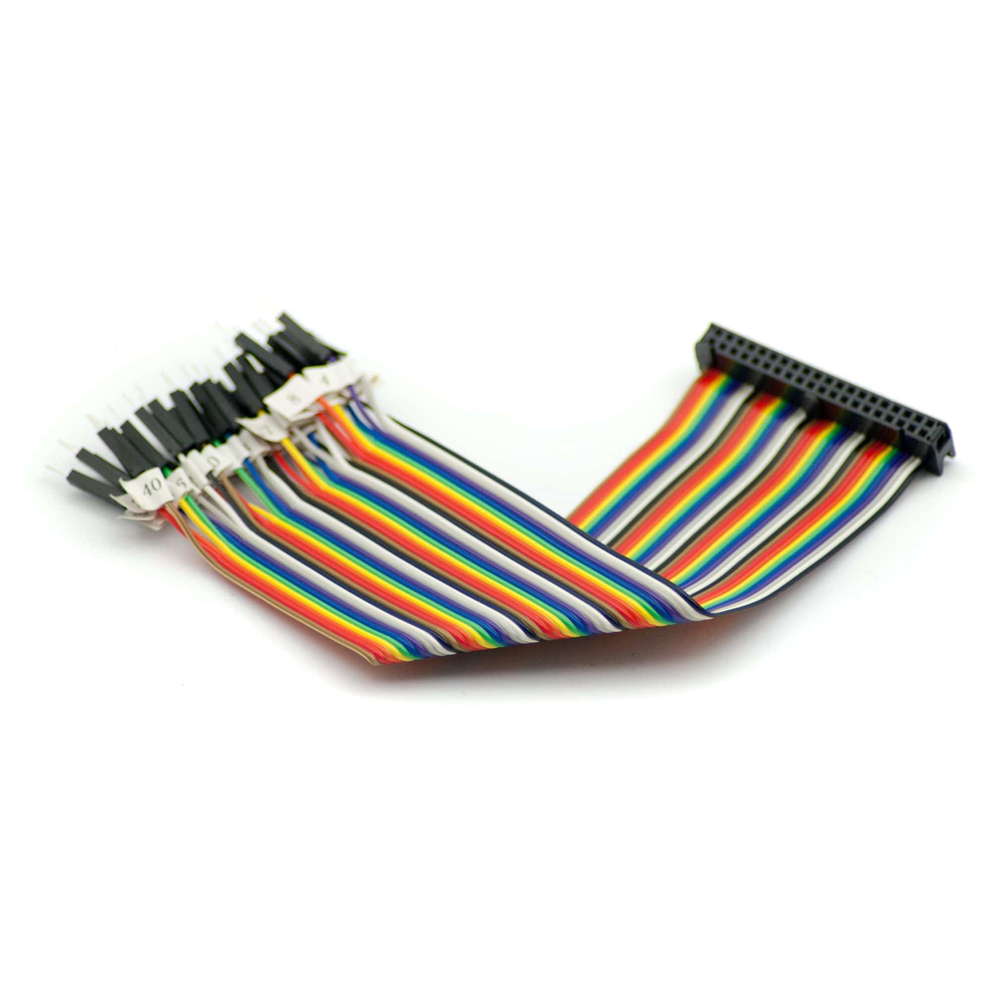 40-Pin GPIO Socket Connector to Male Labelled Pins - 200mm by The Pi Hut - The Pi Hut