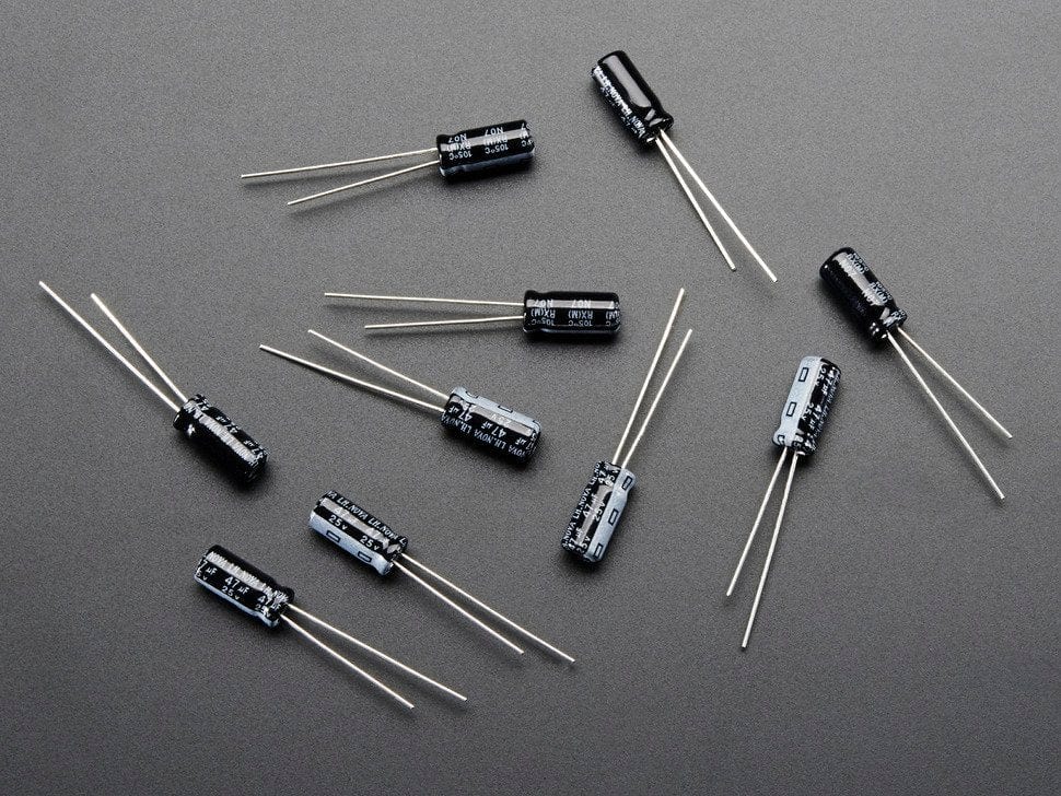 47uF 25V Electrolytic Capacitors - Pack of 10 by The Pi Hut - The Pi Hut
