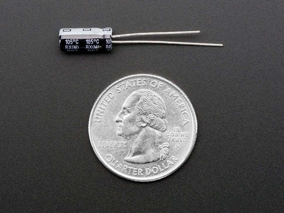 47uF 25V Electrolytic Capacitors - Pack of 10 by The Pi Hut - The Pi Hut