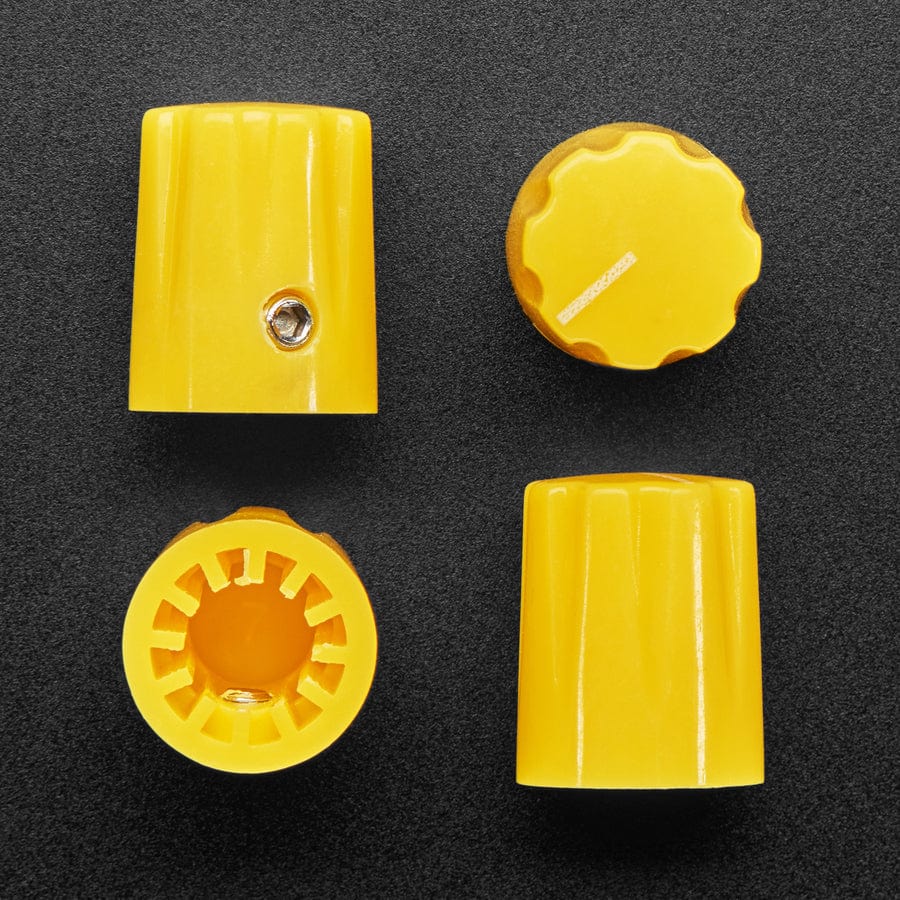 Yellow Micro Potentiometer Knob - 4 pack by The Pi Hut - The Pi Hut