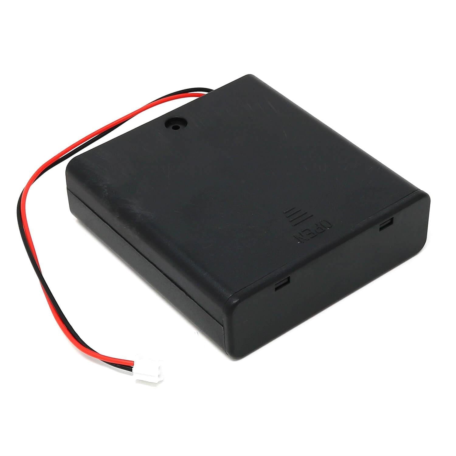 4xAA JST-PH Battery Holder with Cover and Switch by The Pi Hut - The Pi Hut