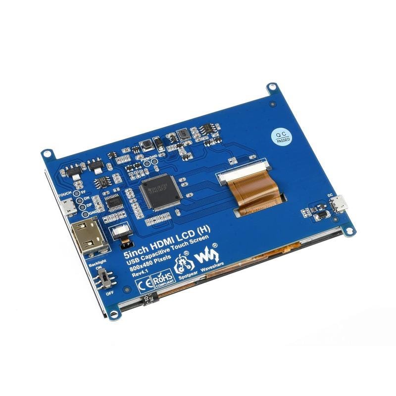 5" Capacitive Touchscreen LCD (Slimmed-down Version) (800×480) by Waveshare - The Pi Hut