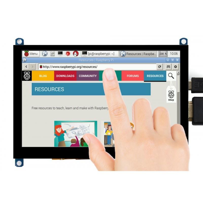 5" Capacitive Touchscreen LCD (Slimmed-down Version) (800×480) by Waveshare - The Pi Hut