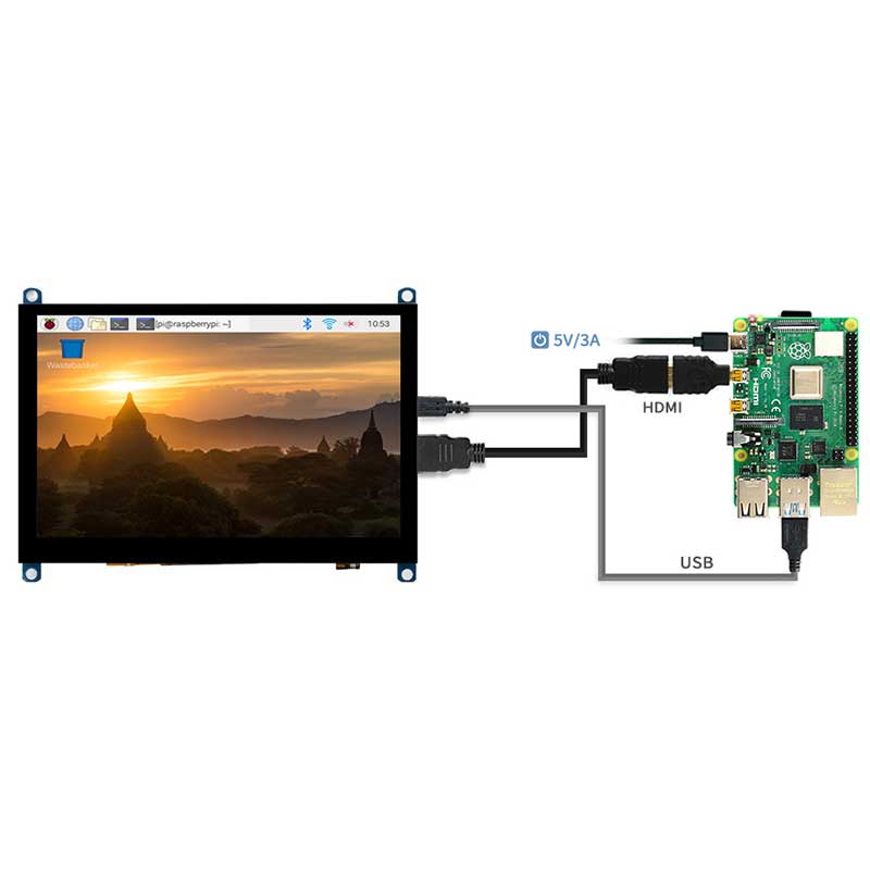 5" Capacitive Touchscreen LCD (Slimmed-down Version) (800×480) by Waveshare - The Pi Hut