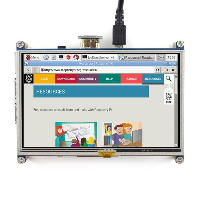 5" HDMI LCD with Touch (800x480) for Raspberry Pi - The Pi Hut