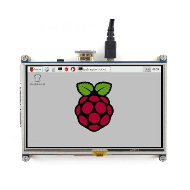 5" HDMI LCD with Touch (800x480) for Raspberry Pi by Waveshare - The Pi Hut