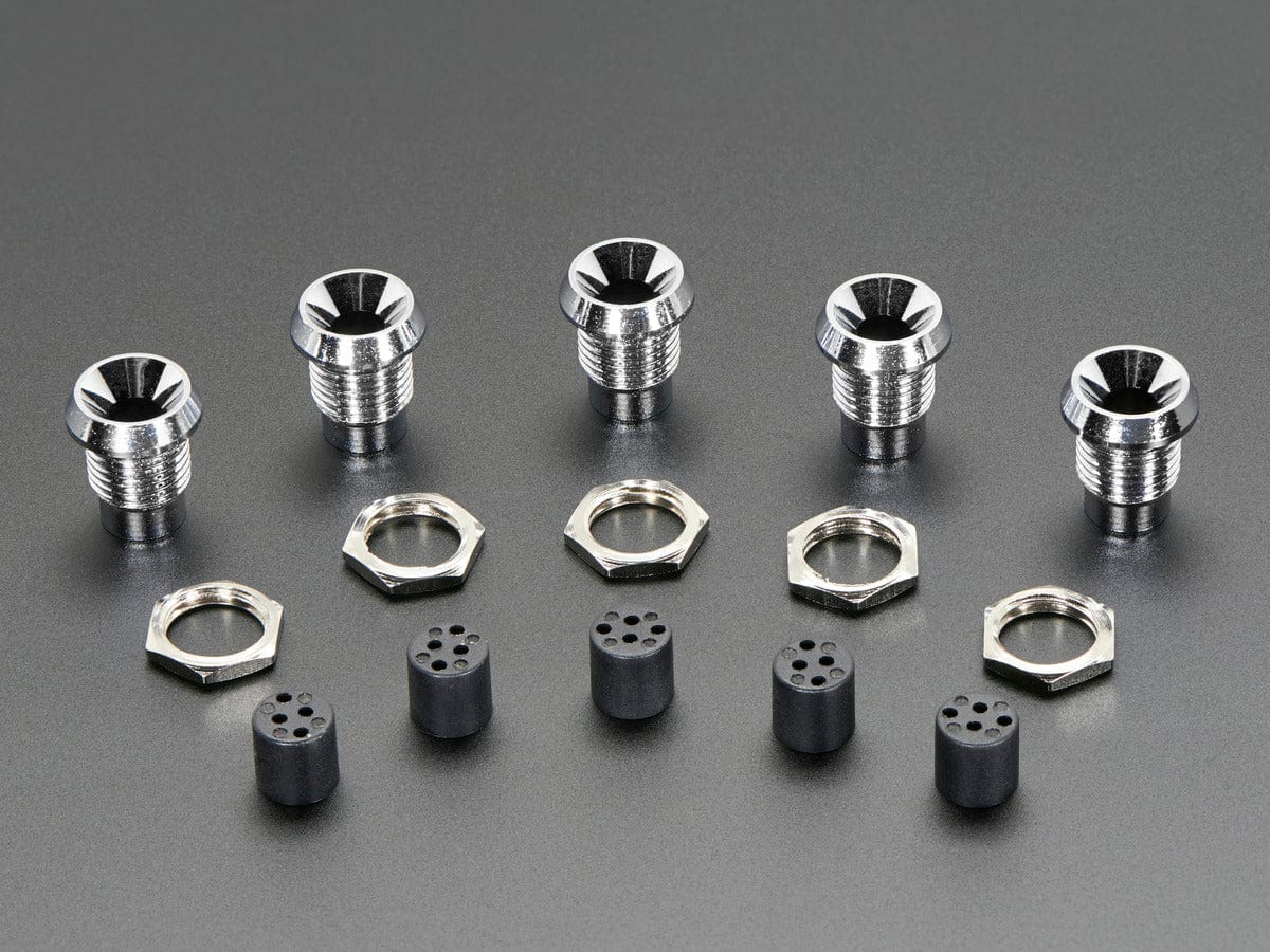 5mm Chromed Metal Wide Concave Bevel LED Holder - Pack of 5 by The Pi Hut - The Pi Hut