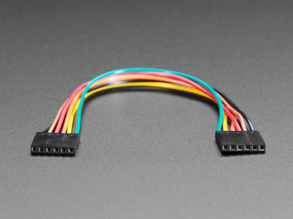6-conductor 0.1" socket-socket cable (6" long) by The Pi Hut - The Pi Hut