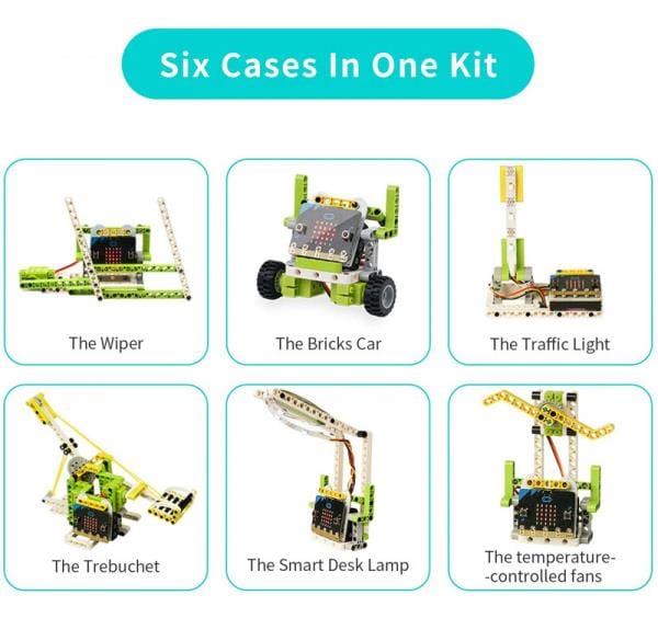 6-in-1 Ring:bit Bricks Pack for micro:bit (Building Brick Compatible) by Elecfreaks - The Pi Hut