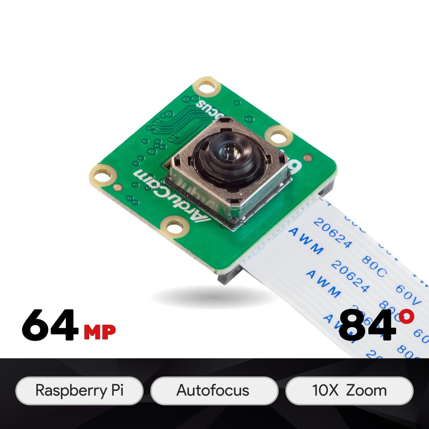 64MP Hawk-eye Autofocus Camera Module for Raspberry Pi by Arducam - The Pi Hut