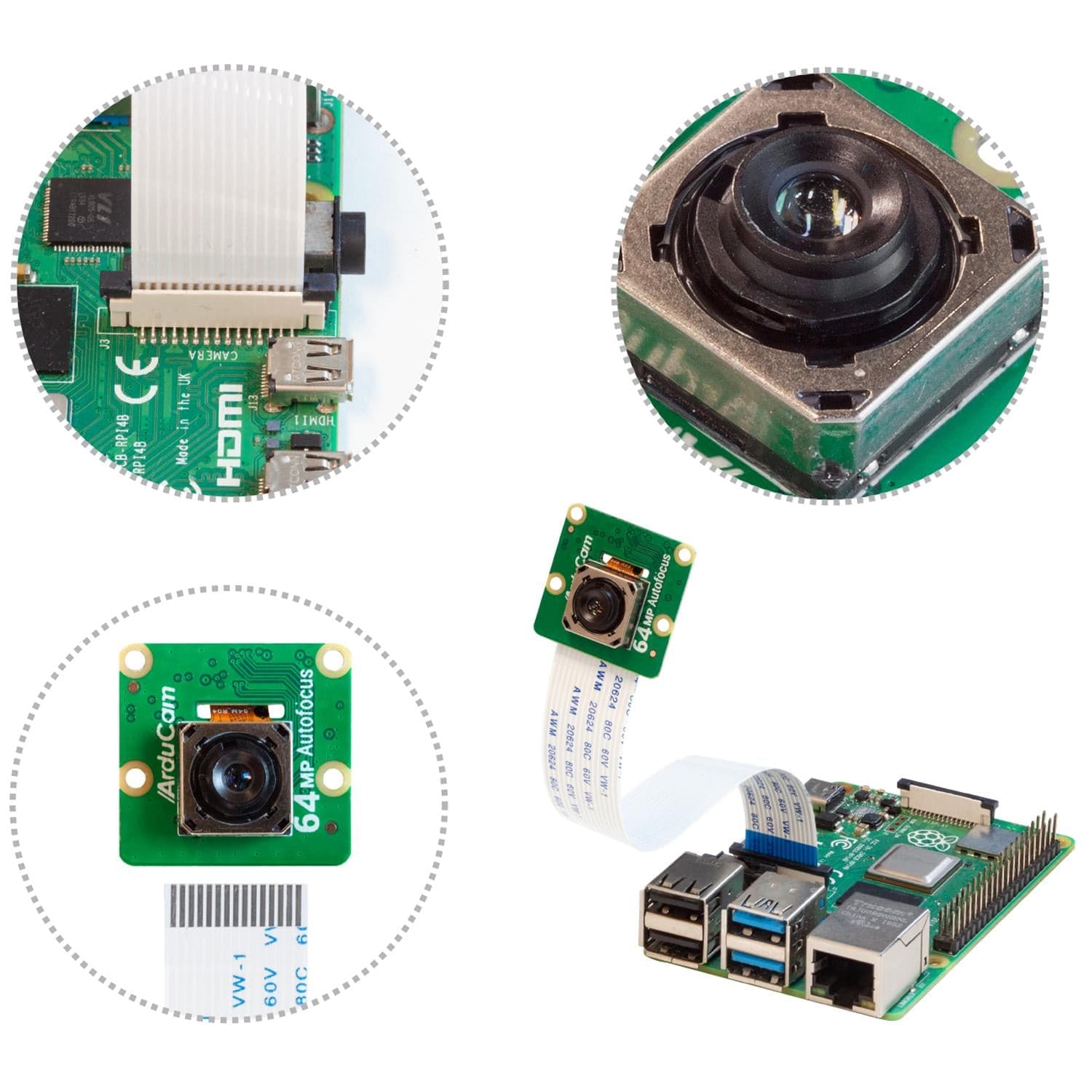 64MP Hawk-eye Autofocus Camera Module for Raspberry Pi by Arducam - The Pi Hut