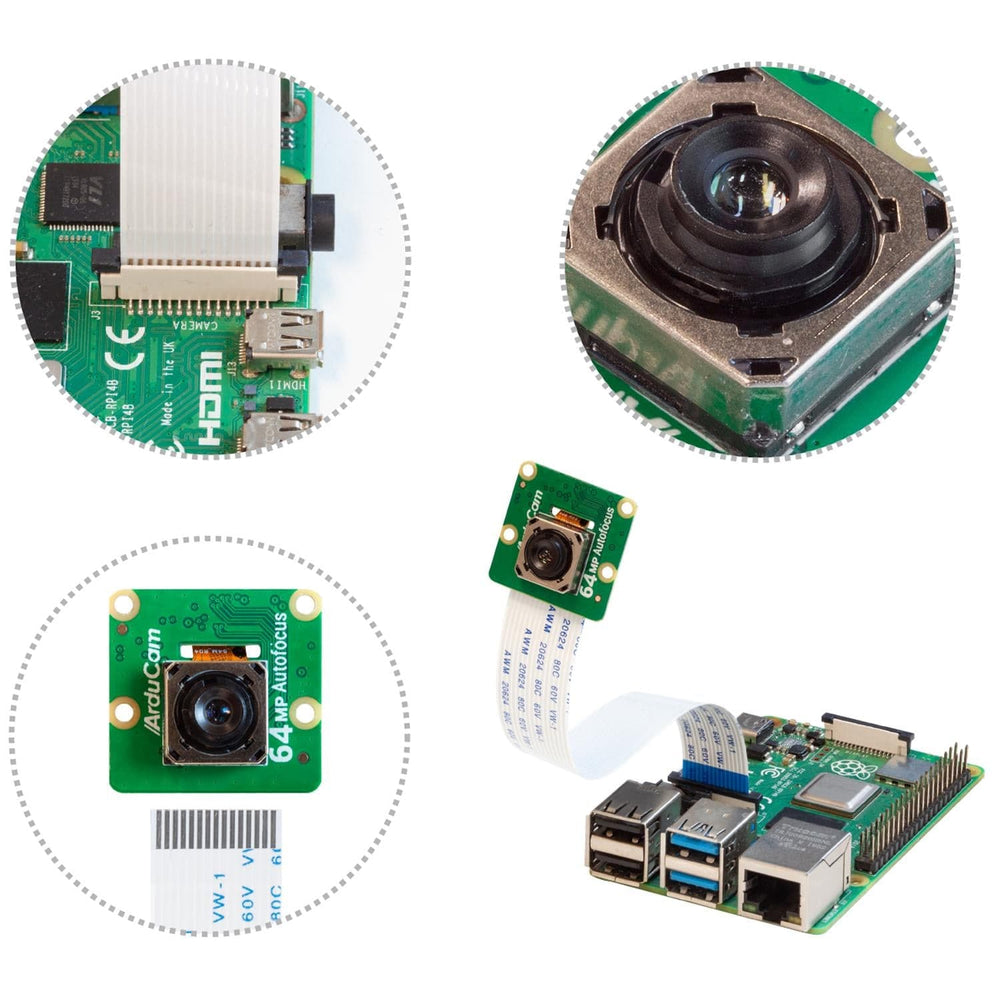 64MP Hawk-eye Autofocus Camera Module for Raspberry Pi by Arducam - The Pi Hut
