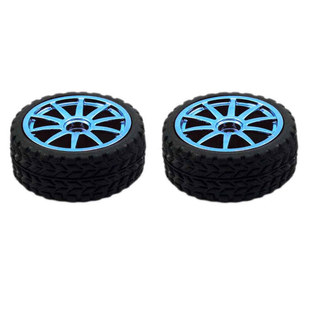65mm x 25mm Wheel Pair - Blue by The Pi Hut - The Pi Hut