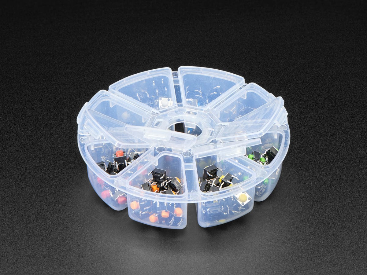 6mm Rainbow Tactile Button Deluxe Party Tray - 160 Pieces by The Pi Hut - The Pi Hut