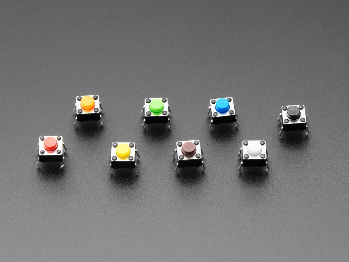 6mm Rainbow Tactile Button Deluxe Party Tray - 160 Pieces by The Pi Hut - The Pi Hut