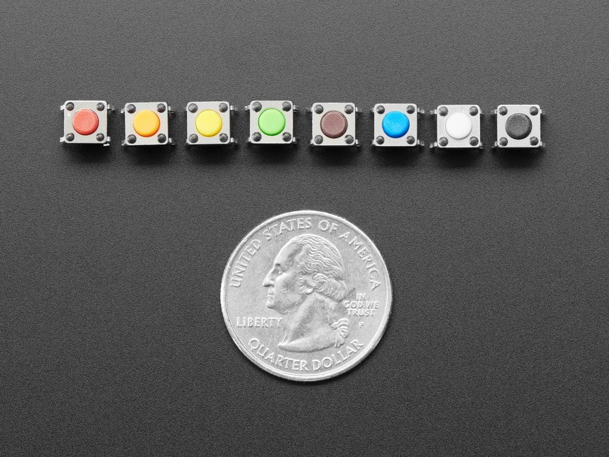 6mm Rainbow Tactile Button Deluxe Party Tray - 160 Pieces by The Pi Hut - The Pi Hut