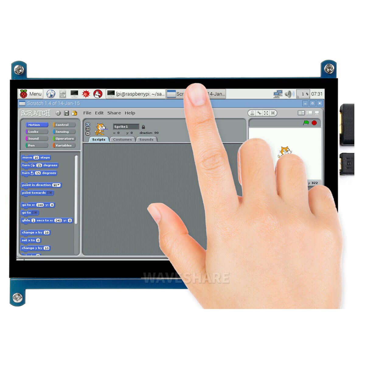 7" IPS Capacitive Touchscreen LCD (1024×600) by Waveshare - The Pi Hut