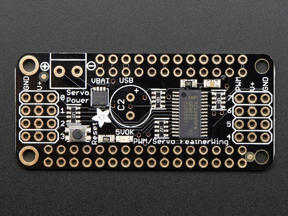 8-Channel PWM or Servo FeatherWing Add-on For All Feather Boards by Adafruit - The Pi Hut
