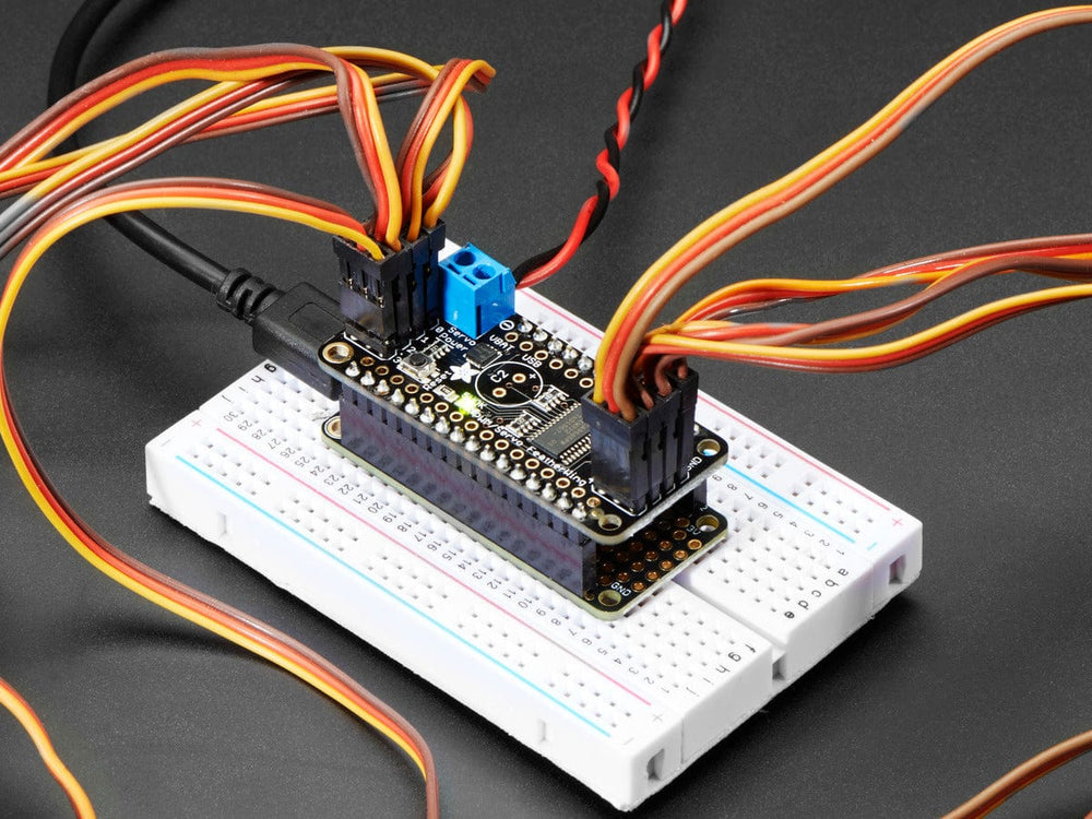 8-Channel PWM or Servo FeatherWing Add-on For All Feather Boards by Adafruit - The Pi Hut
