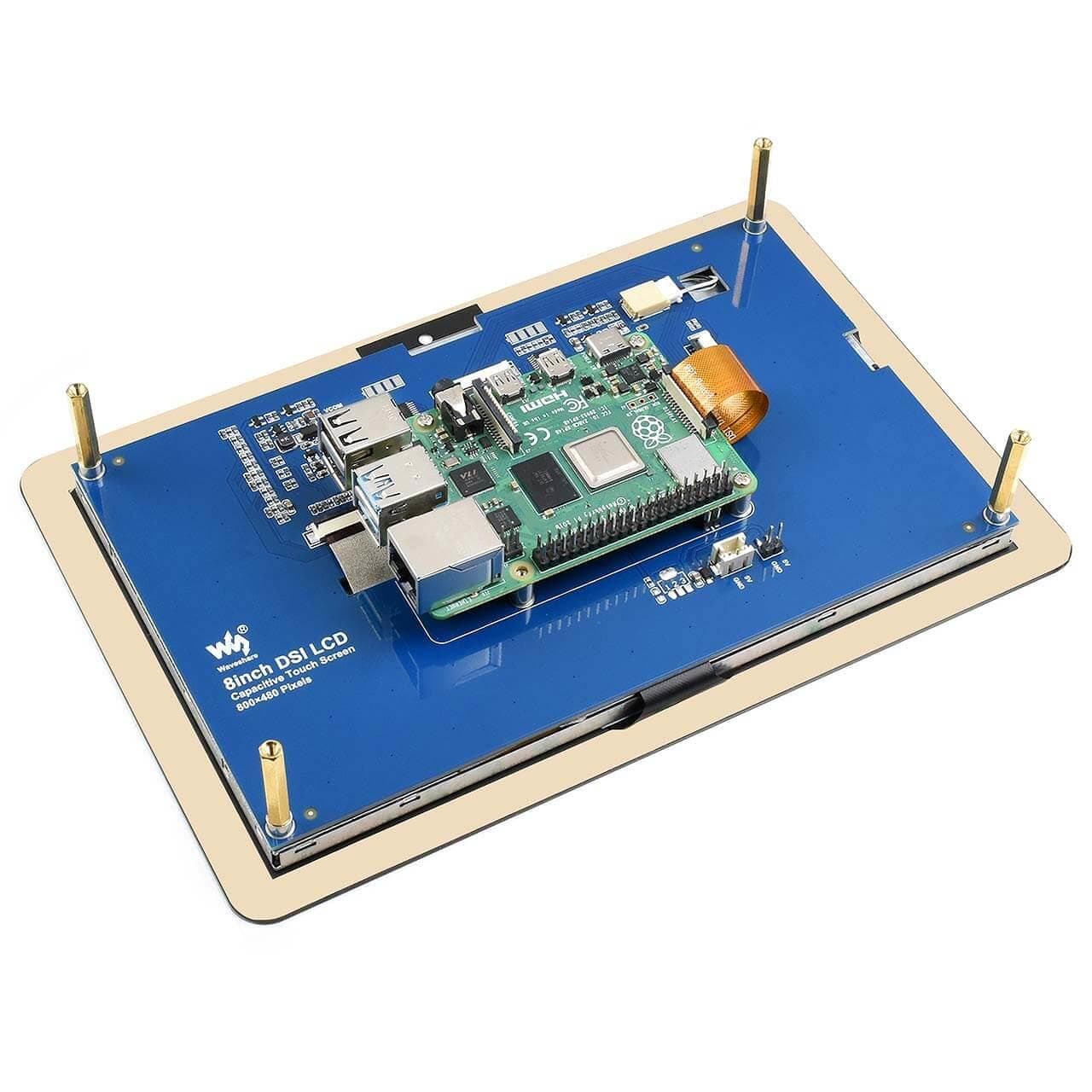 8" DSI Capacitive Touch Display for Raspberry Pi (800x480) by Waveshare - The Pi Hut